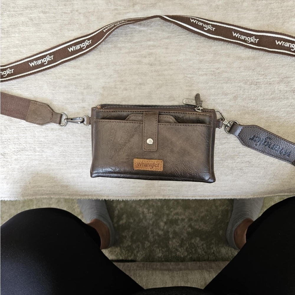 Wrangler Dark Brown Leather Belt Bag
